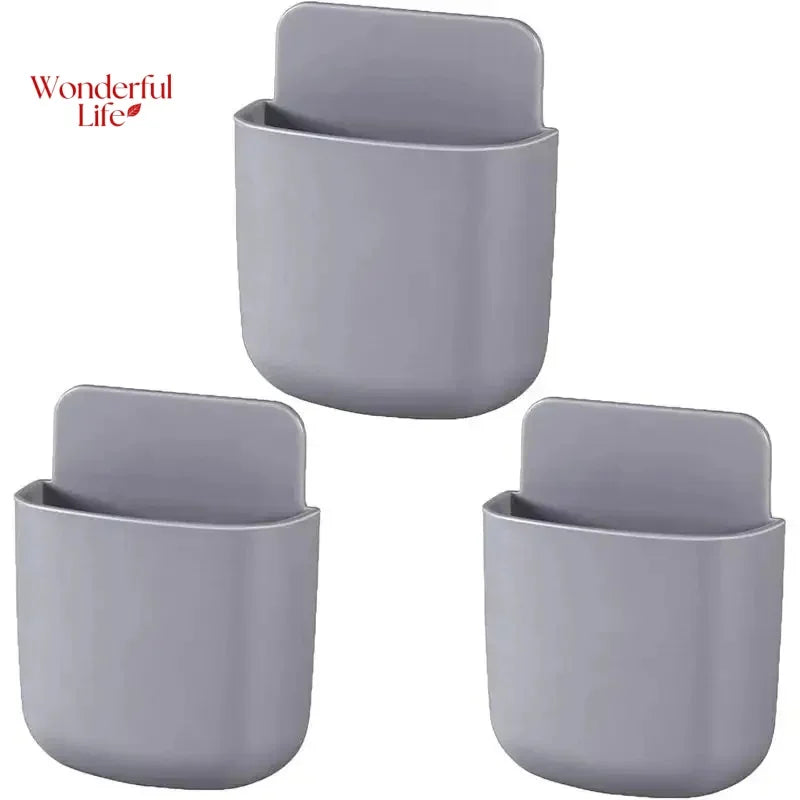 Wall Mounted Remote Control Holder Pair for Bedside Storage