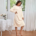 Women's Nightdress Winter Warm Nightgown Thicken Flannel Long Sleeved T-shirt Tops Soft Coral Fleece Pyjama Dress Home Clothing