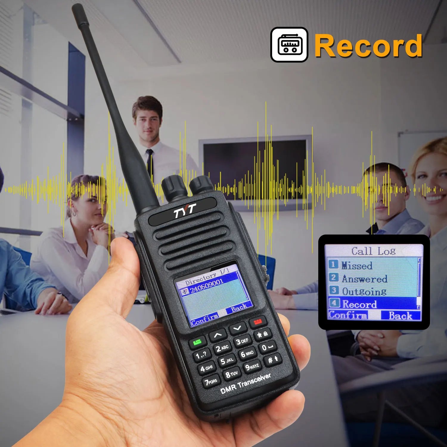 TYT MD-UV390 10W DMR Digital Walkie Talkie with GPS, IP67 Waterproof, AES-256 Encryption & USB-C Battery