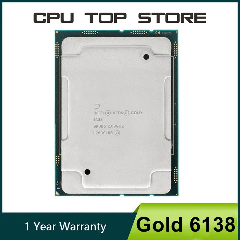 Intel Xeon Gold 6138 2.0GHz 27.5MB Smart Cache 20-Cores 40-Thread 125W LGA3647 CPU Processor Default Title