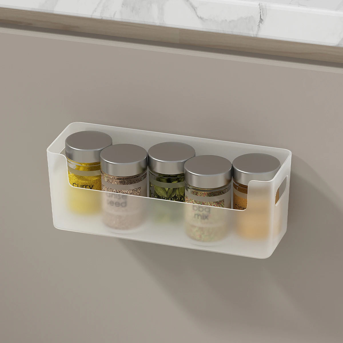 Self Adhesive Cabinet Door Storage Shelf for Kitchen Essentials