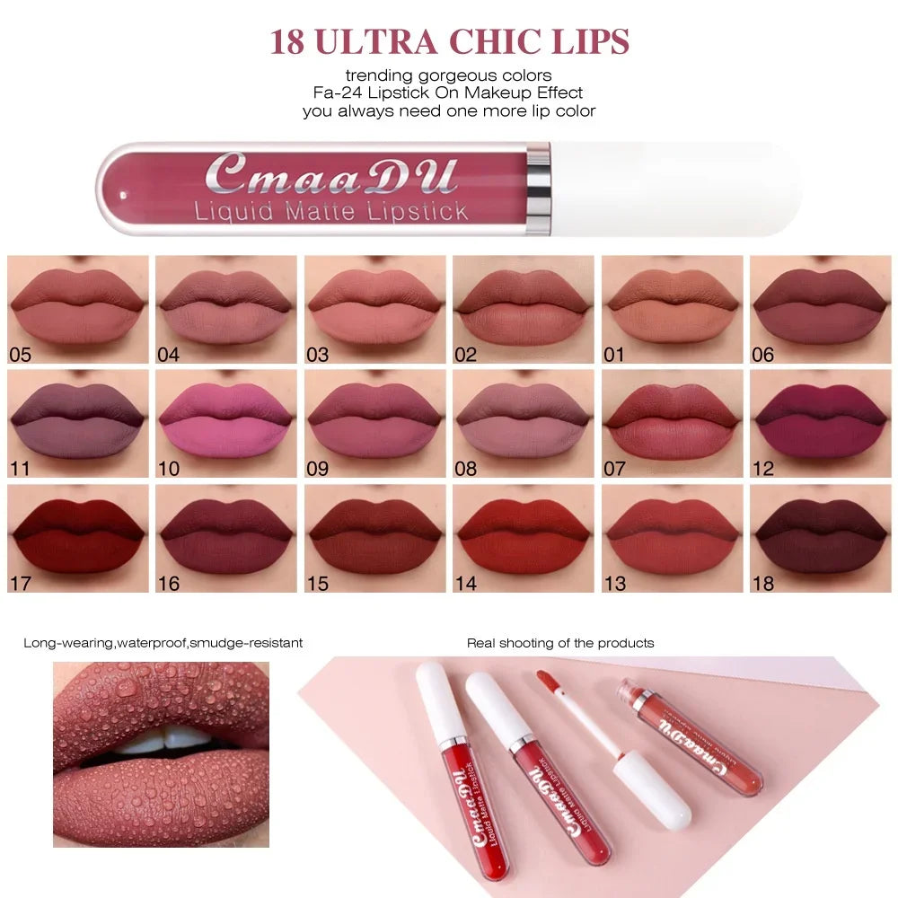 Long-Lasting Velvet Matte Liquid Lipstick for Women