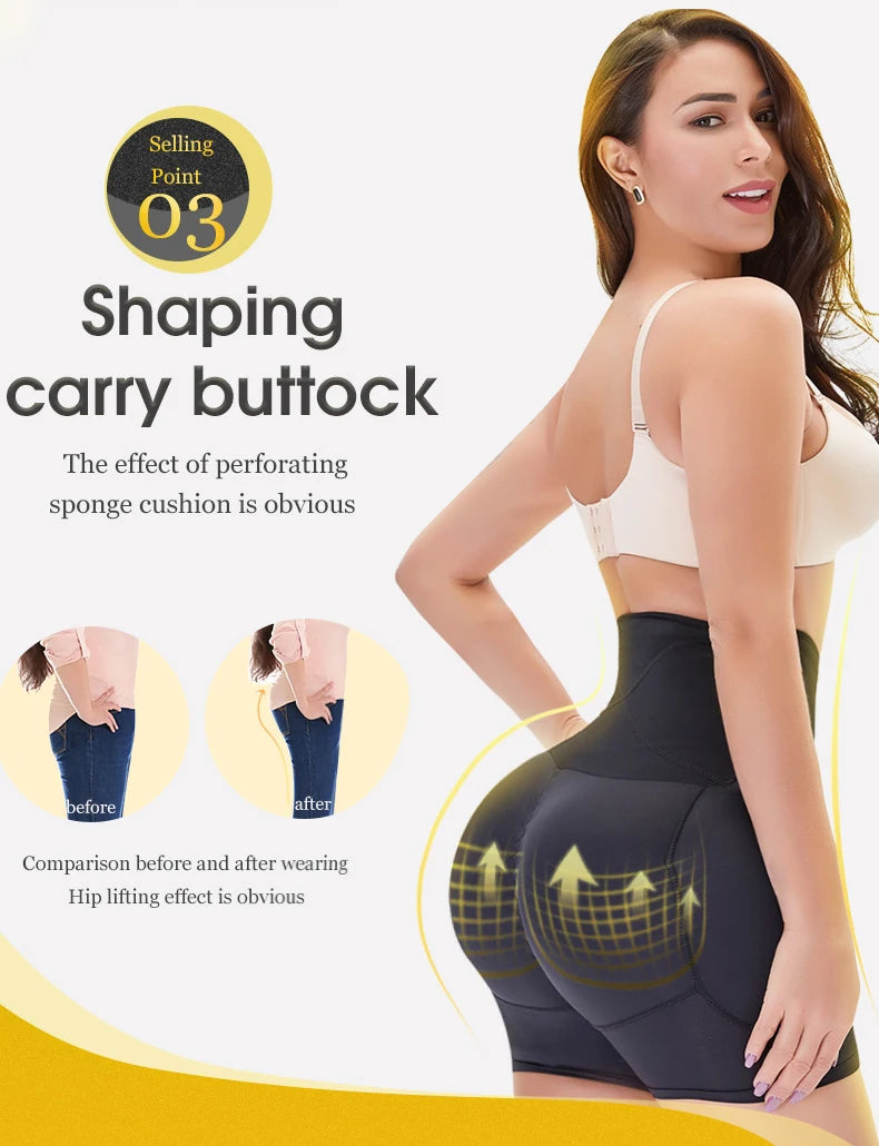 High Waist Shapewear Shorts with Padding