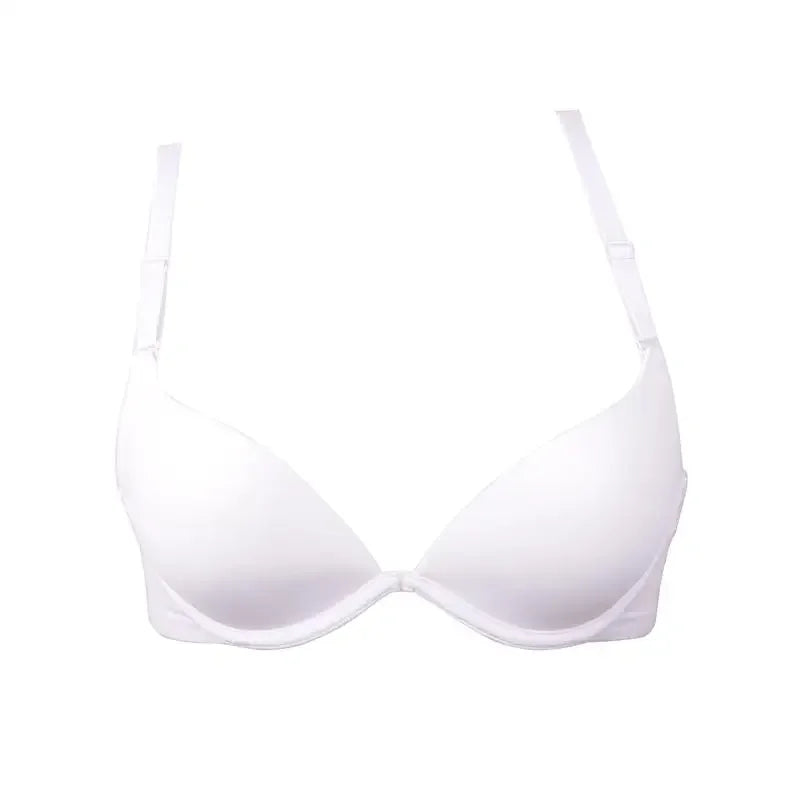 1/2 PCs Small Young Lady Bust Sexy Deep V Cup Bra For Women Push Up Lingerie Seamless Bralette Deep U Plunge Intimates Brassiere white One Size
