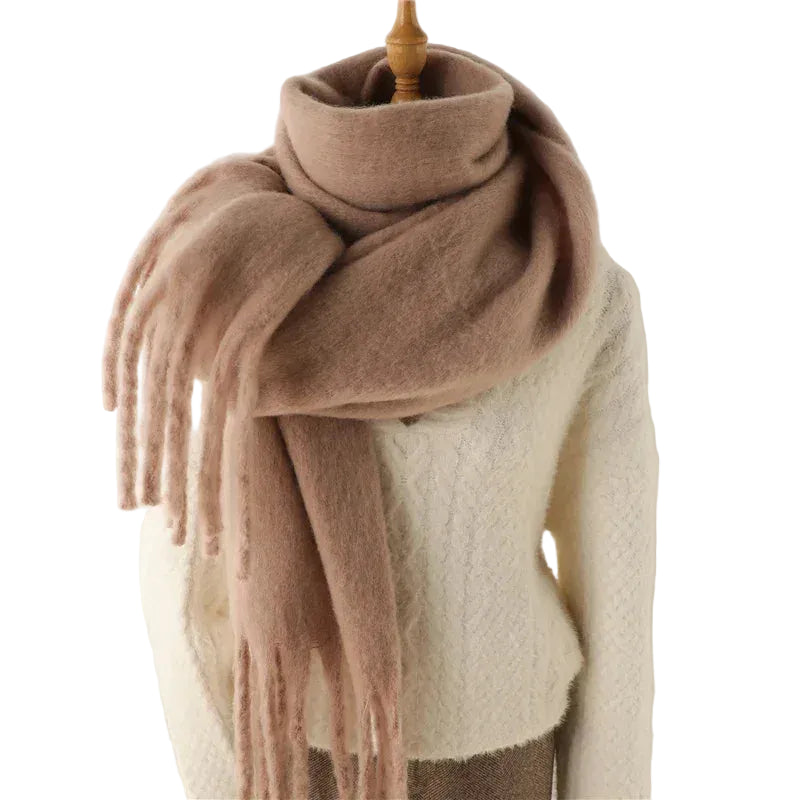 Women Winter Cashmere Scarf Thick Warm Pashmina Shawl Wrap Khaki