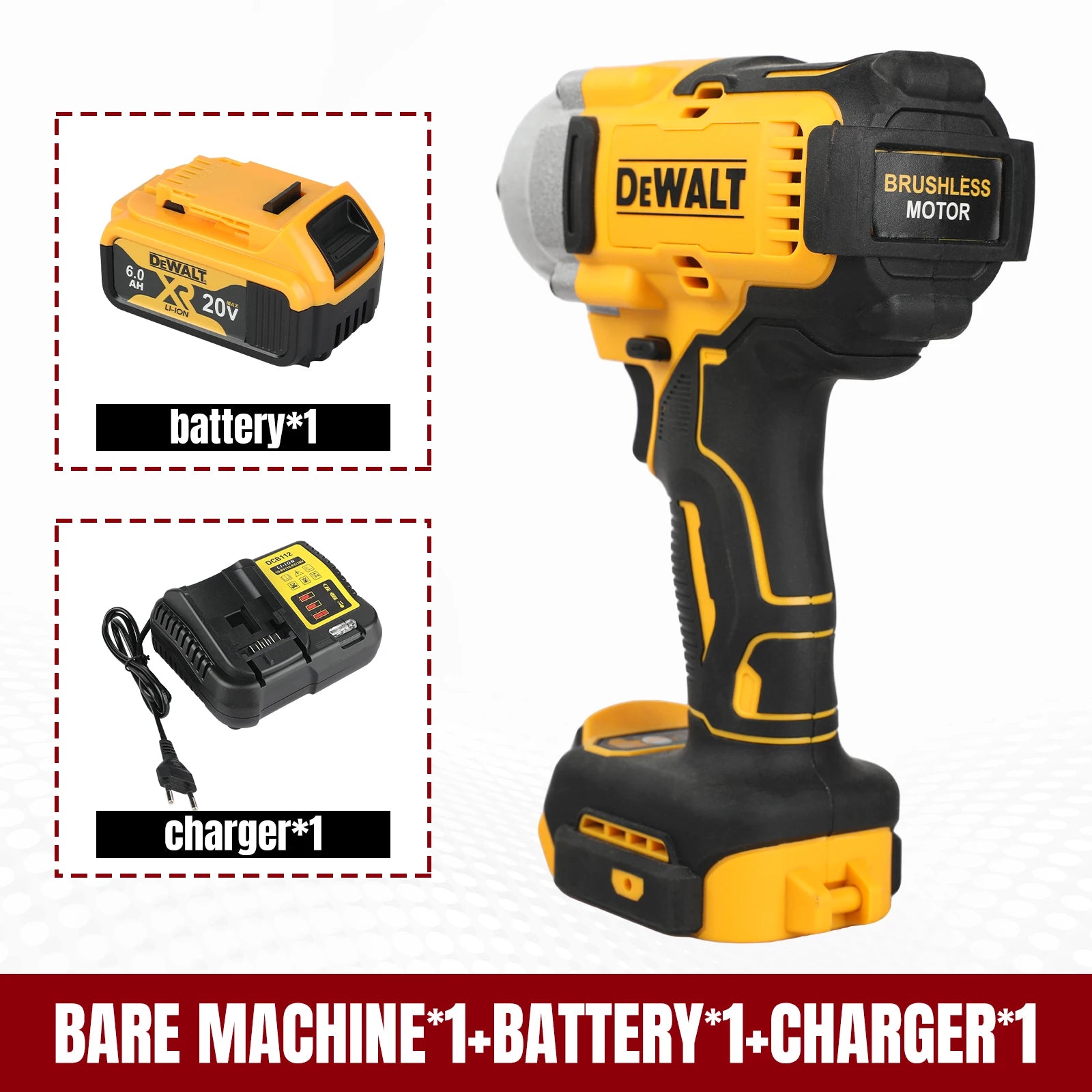 DeWALT Brushless Impact Wrench:20V Power,1898N.M Torque,Pressure-Driven Speed,Double Safety&Ergonomic Design for Heavy-Duty Jobs
