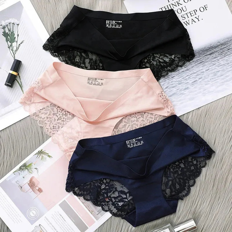 1/5/10Pcs Seamless Women Hollow Out Panties Set Underwear Comfort Lace Briefs Low Rise Female Sport Panty Soft Lady Lingerie