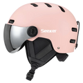 Seeker Ski Helmet with Goggles Winter Snow Helmet Outdoor Sports Alpine Skiing Skating Helmet Adult Men's and Women's Ski Helmet Light Pink