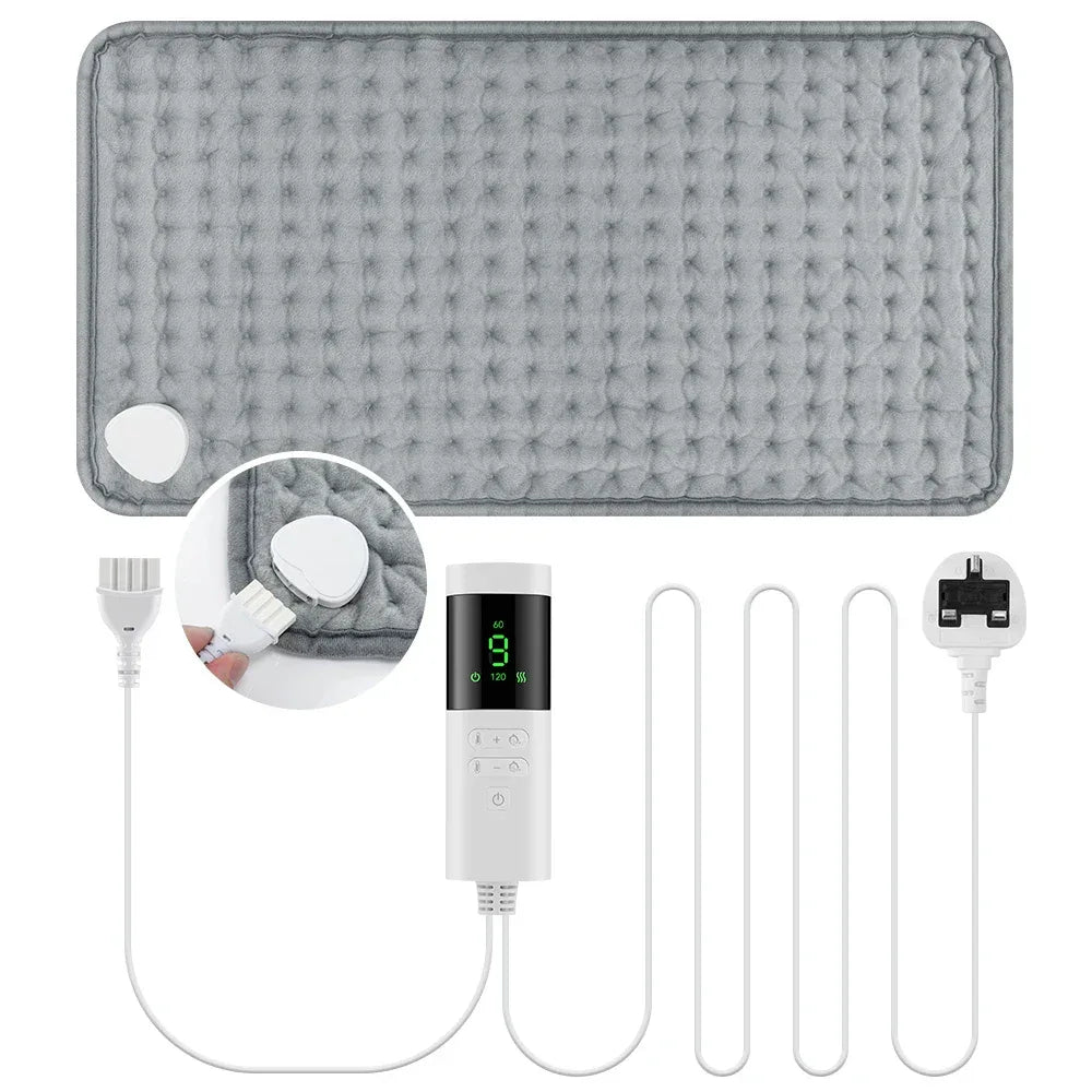 30*60cm Electric Heating Pads for Back Neck Shoulder Home Office Washable Winter Warm Blanket 4 Timer 9 Temperature Control UK Plug 220V