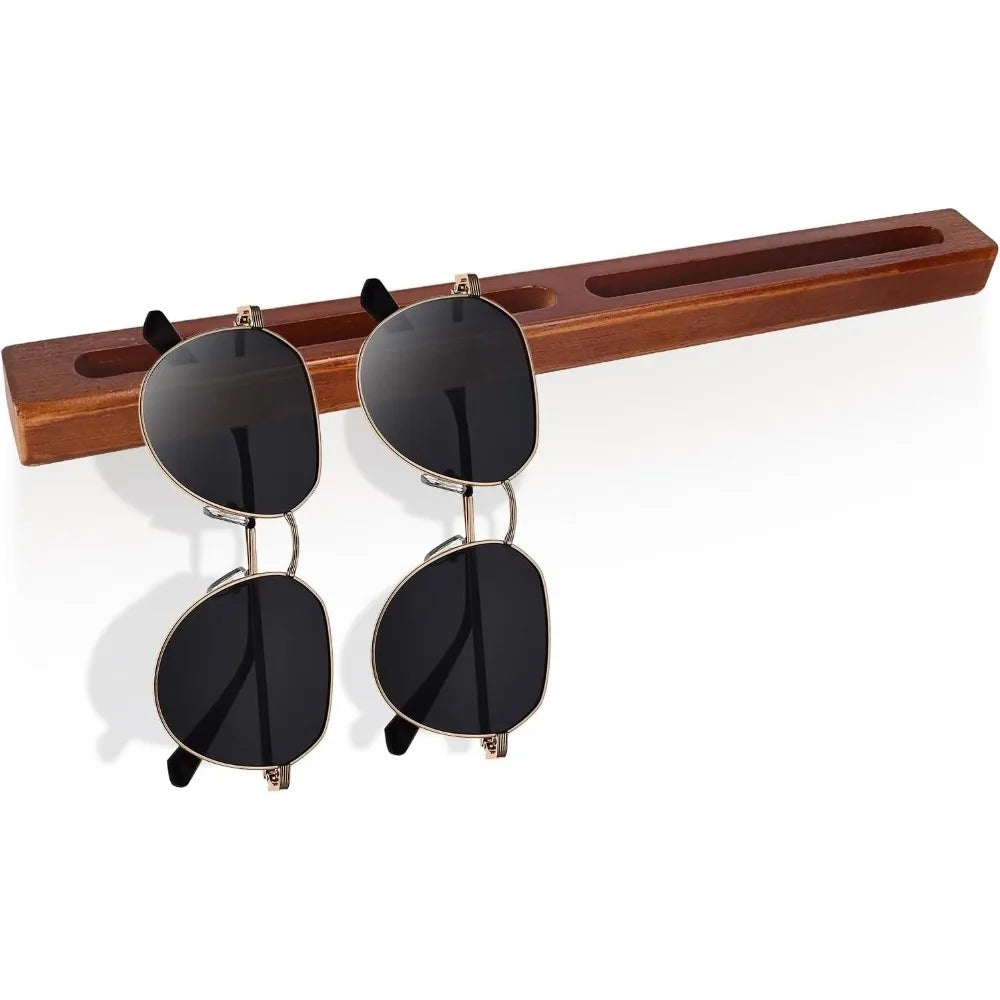 Solid Wood Wall Mounted Sunglasses Holder for Bedroom Storage