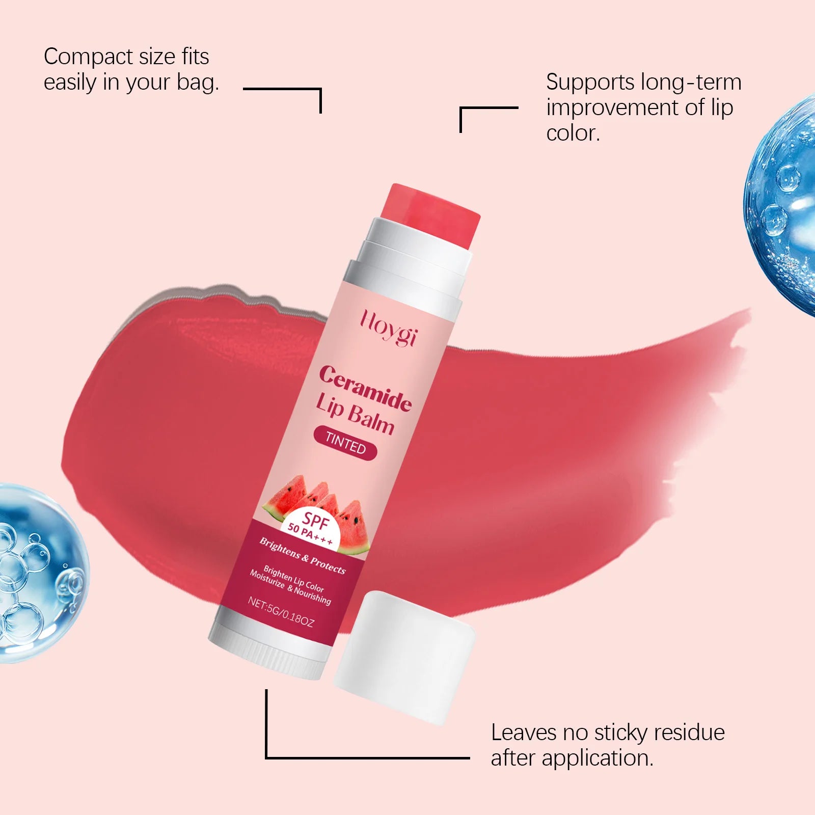 Watermelon Lip Balm Glossy Moisturizer Nicotinamide Lipstick Moisturizing Anti-Dry Anti Crack Clear Crystal Lip Balm