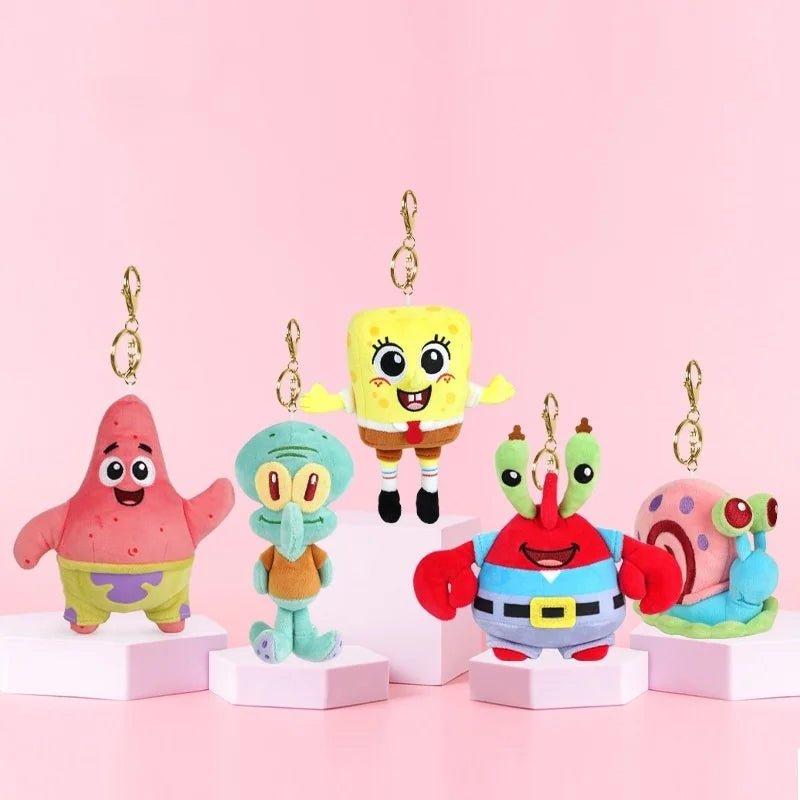 8inch/4inch SpongeBob Patrick Star Gary Squidward Tentacles Plush Dolls Small Pendant Bag Hangings Christmas Birthday Gi