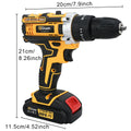 Gisam 25+3 Torque Electric Impact Screwdriver Multifunctional Cordless Drill Power Tool Setting 2 Gear Speed with 2 Batteries