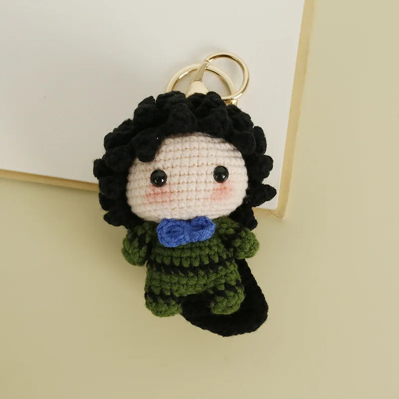 Crochet Knitted Super Hero Spider-Man Superman Captain America Keychains Small Pendant Hangings Christmas Birthday Gifts 7-7cm