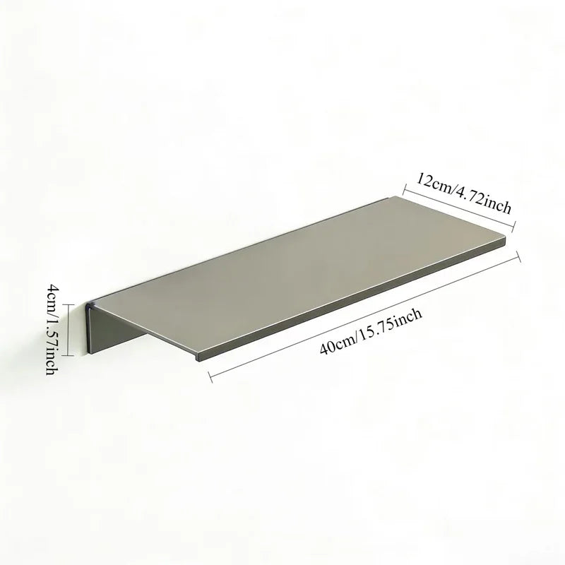 Aluminium Floating Wall Shelf No Drill for Books, Plants and Decor