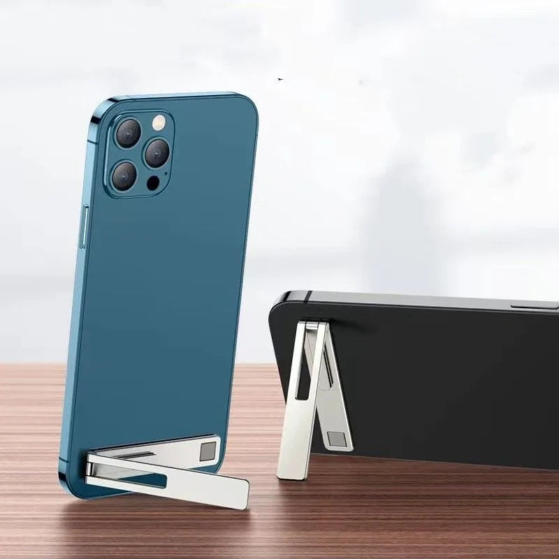 Folding Metal Phone Kickstand for Hands Free Desk Viewing Silver