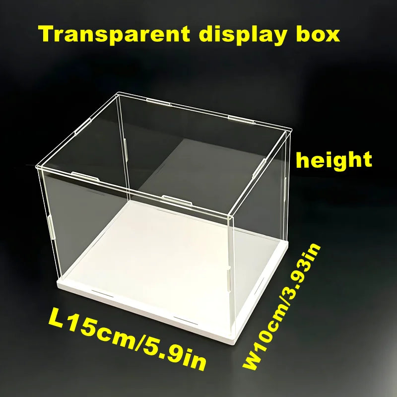 Acrylic Display Box with White Base for Models and Figures L W 15x10cm