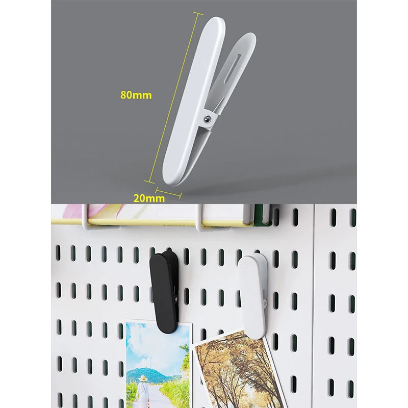 Customizable Desktop Pegboard Organizer No Drill For Gaming Desk Controller Headphone Figure Mouse Storage Hooks White Clamps-2pcs