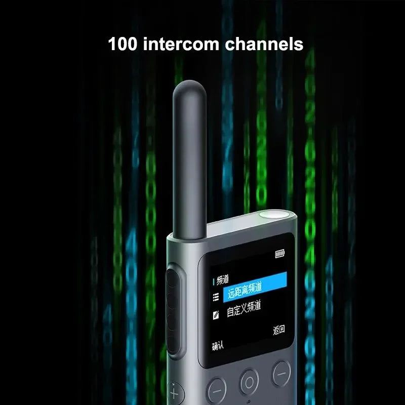 Xiaomi Walkie Talkie 2S Screen 4W Power 120-hour 1.77"Color Standby Dual Mode 5km Call Distance IP54 Outdoors Security Intercom