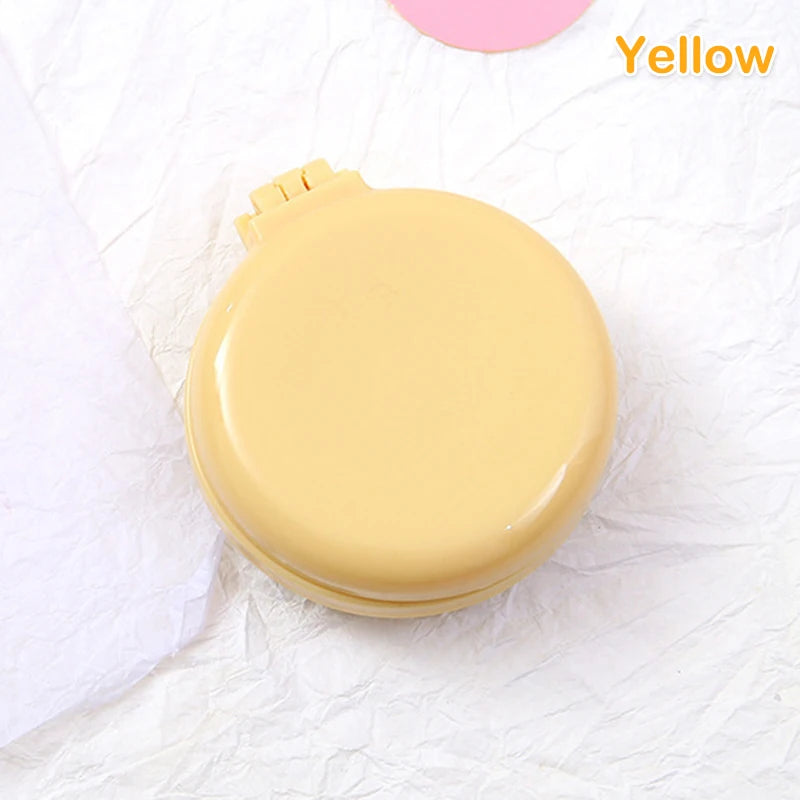 1 Pcs Small Size Hair Comb With Folding Mirror Traveling Portable Massage Folding Comb Women Girl Hair Brush Styling Tools yellow