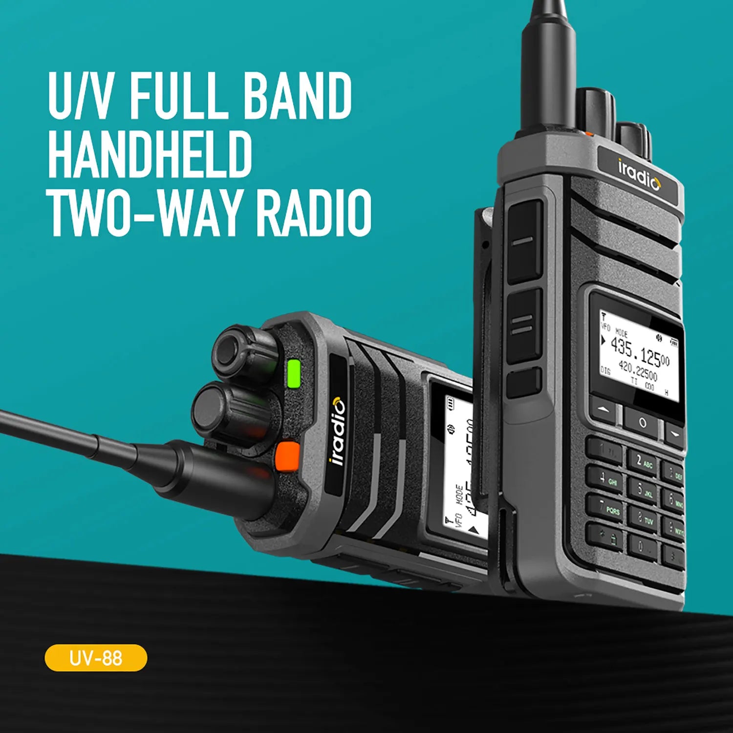 Iradio UV-88 Multi Band Ham Radio HF UHF VHF Walkie Talkie AM USB LSB CW CB LW MW SW SSB RX 1024Ch USB-C Battery RT-860 Variant