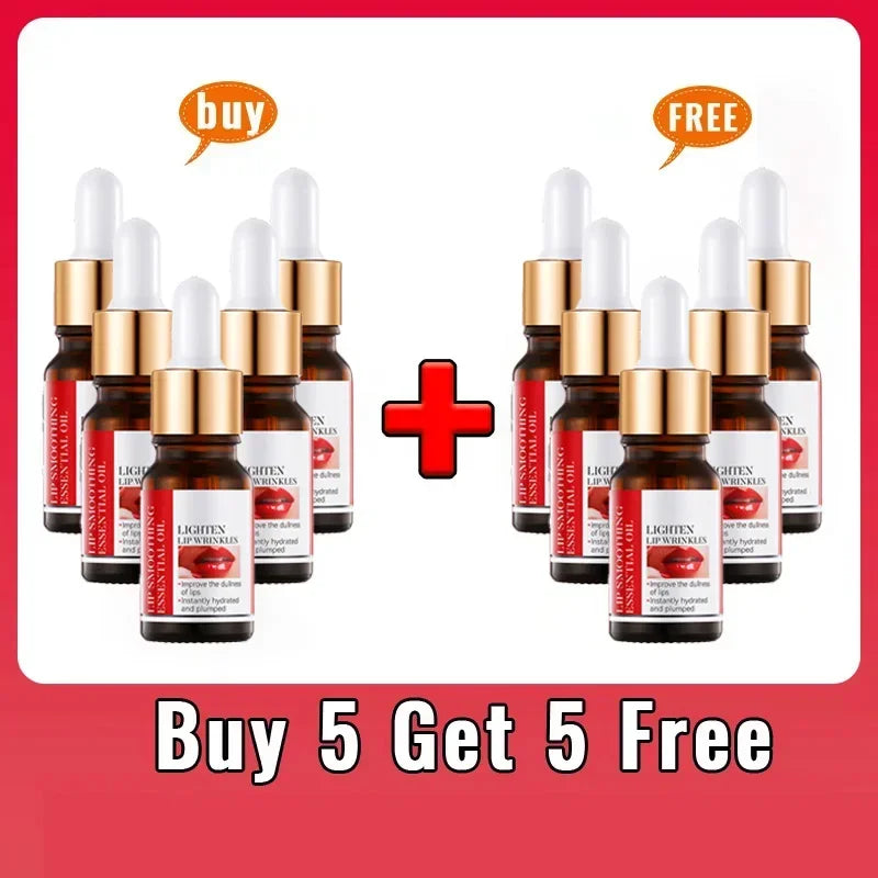 Lip Booster Plumping Serum Oil Hyaluronic Acid Moisturising Sexy Plumping Enhancer Stimulant Free Brightening Lightening Lines Buy 5 Get 5 Free