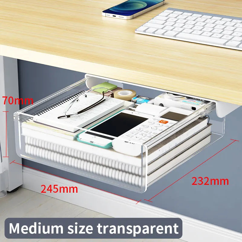Self Adhesive Plastic Under Desk Drawer for Stationery Storage