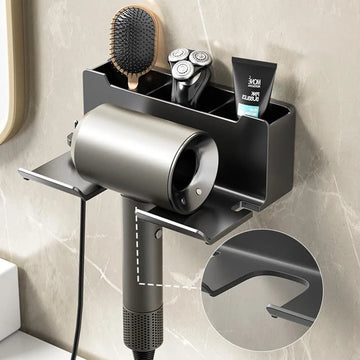 Wall Mounted Hair Dryer Holder for Bathroom Shelf Without Drilling Plastic Hair Dryer Stand Bathroom Organizer Storage Bracket
