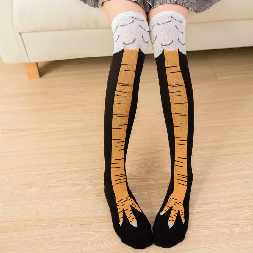 Funny Chicken Paw Stocking Over-knee 50/70CM Pressure Long Stocking for Women Personalized Realistic Chicken Feet Sports Socks # - Dicrodelights