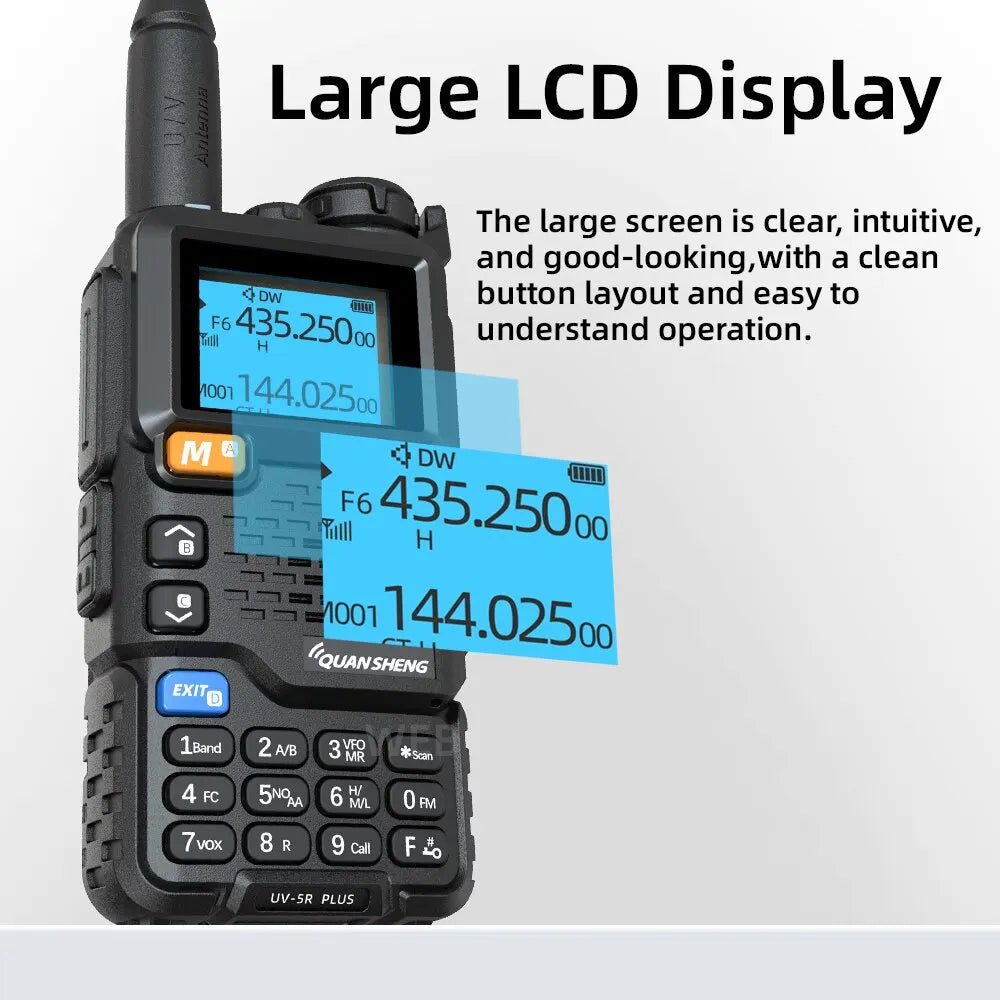 Quansheng UV-5R Plus Dual Band Walkie Talkie – Long Range UHF/VHF Two-Way Radio with NOAA Weather - Dicrodelights