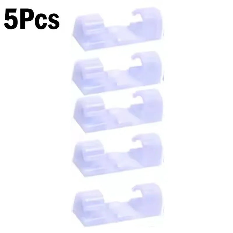 Self Adhesive Open Cable Clips for Desk Wire Routing 5X-White