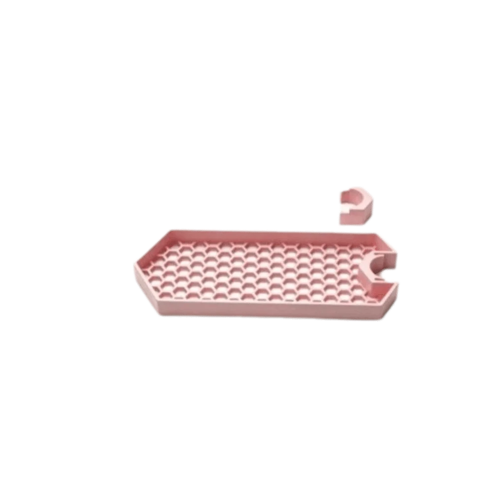 ABS Shower Pole Storage Tray with Honeycomb Drainage Base Pink