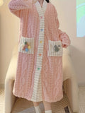 Cozy Plus Size Flannel Nightgown, Princess Style Long Sleeve with Pockets. Soft Pink for Fall/Winter. Shop Now!
