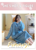 Warm Fleece Nightgown Women's Loose Comfortable Home Clothes plus Size Solid Color Simple Design Sleepwear Casual Outerwear