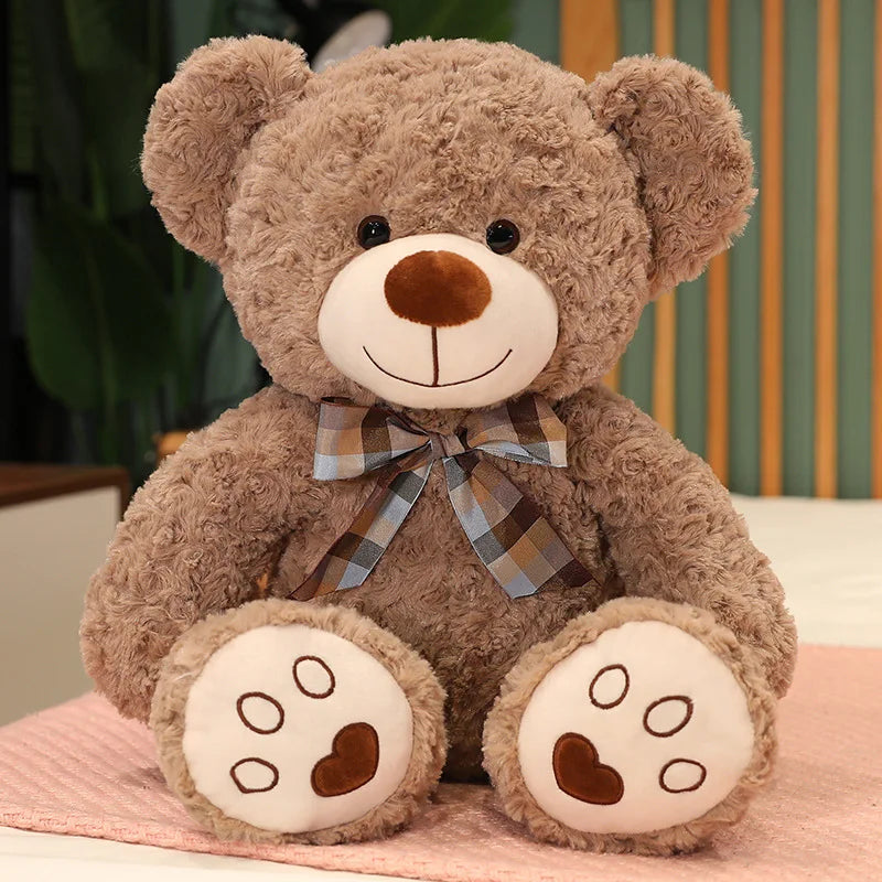35/50/60CM Cute Classic Teddy Bear Plush Toys Kawaii Bow Tie Bear Plushie Pillow Stuffed Soft Dolls for Kids Girls Lover Gifts light brown