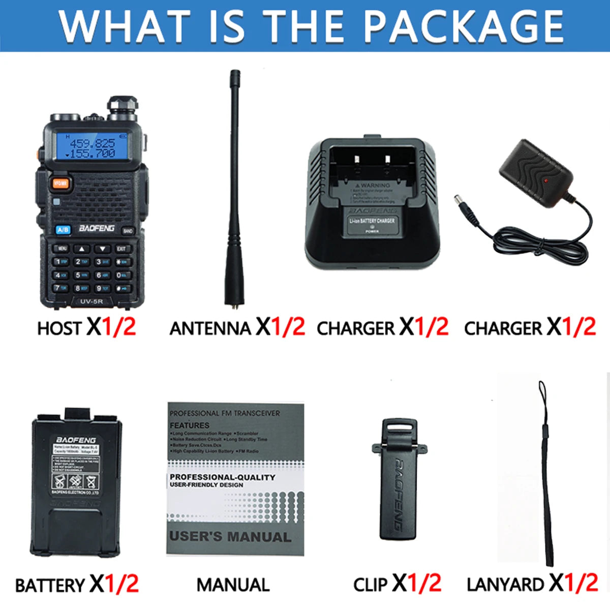 2PC Baofeng UV-5R Walkie Talkie Dual Band Long Range Ham Radio - Dicrodelights