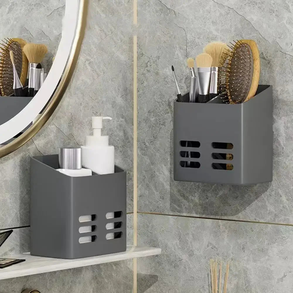 Kitchen Chopsticks Storage Rack Bathroom Shelf Wall Mounted No Drill Shelves Toothbrush Toothpaste Hair Comb Organizers