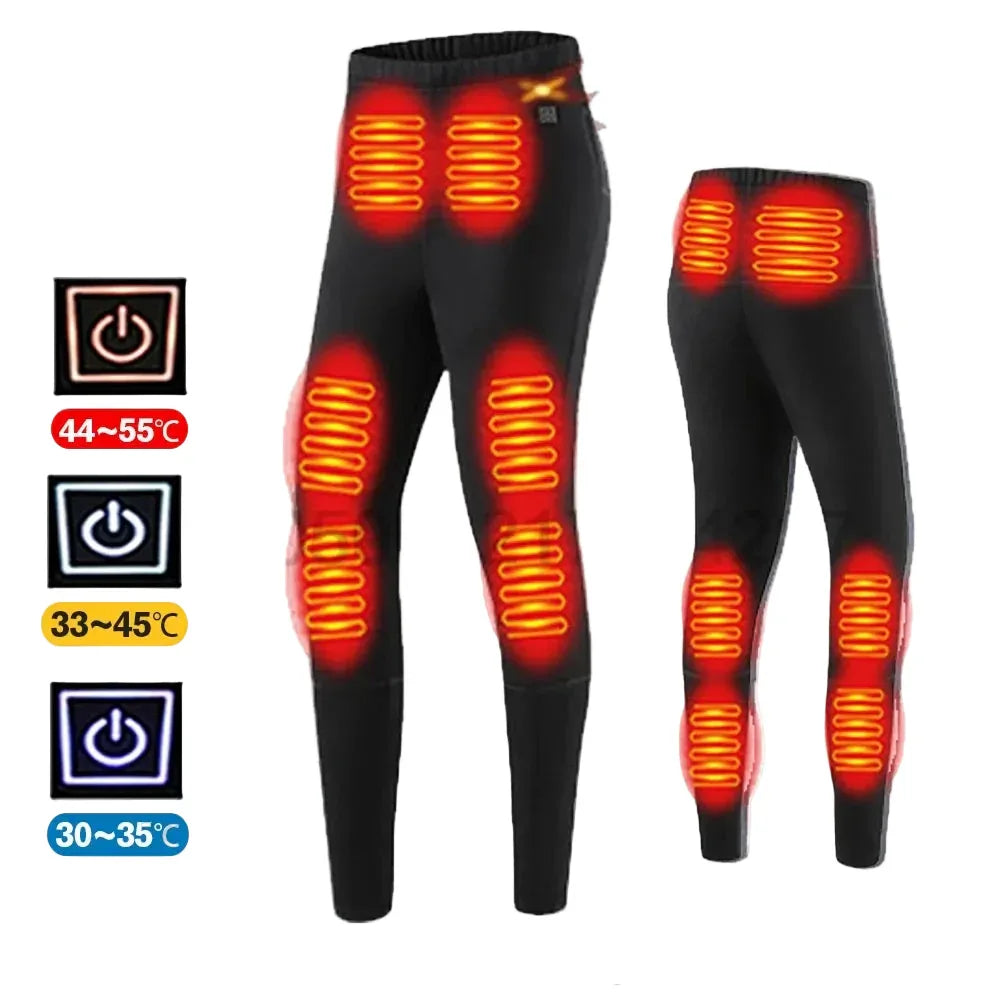 Buy USB Electric Heated Jacket Thermal Underwear Set for Men & Women 12-points-Women-Pant