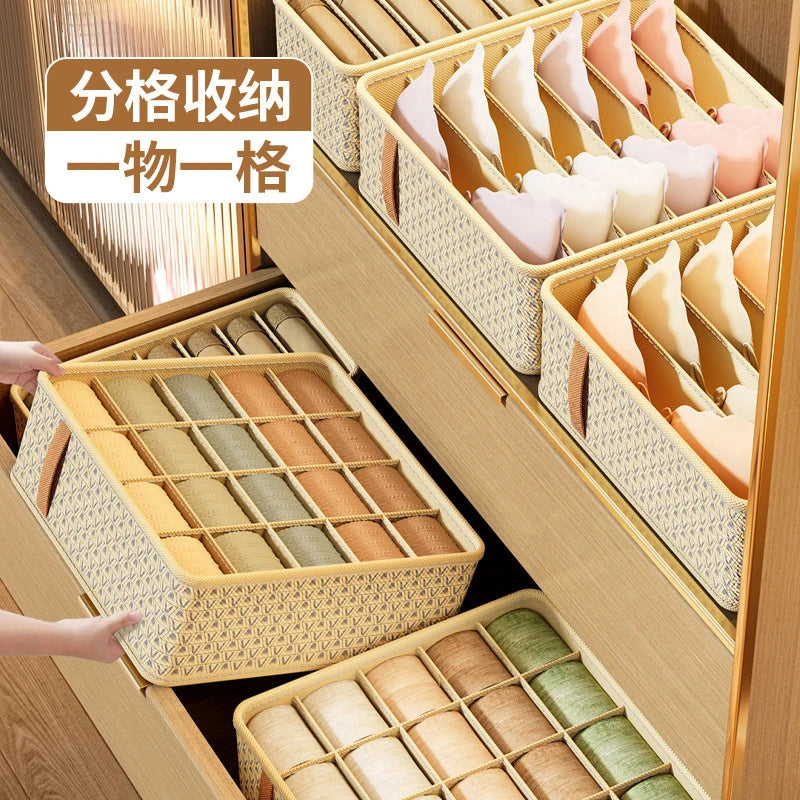 Divided Fabric Drawer Organiser for Underwear Bras and Socks