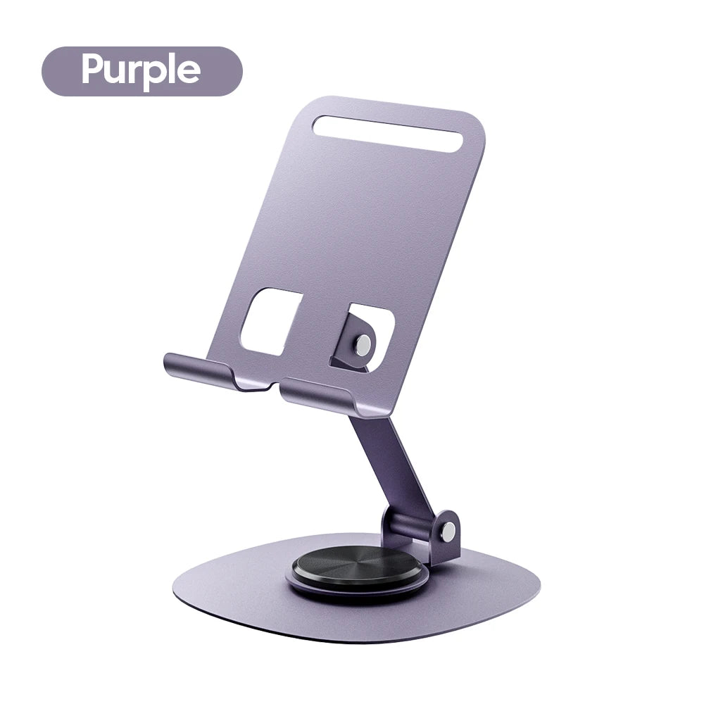 Rotating Aluminium Phone Stand for Hands Free Desk Viewing purple