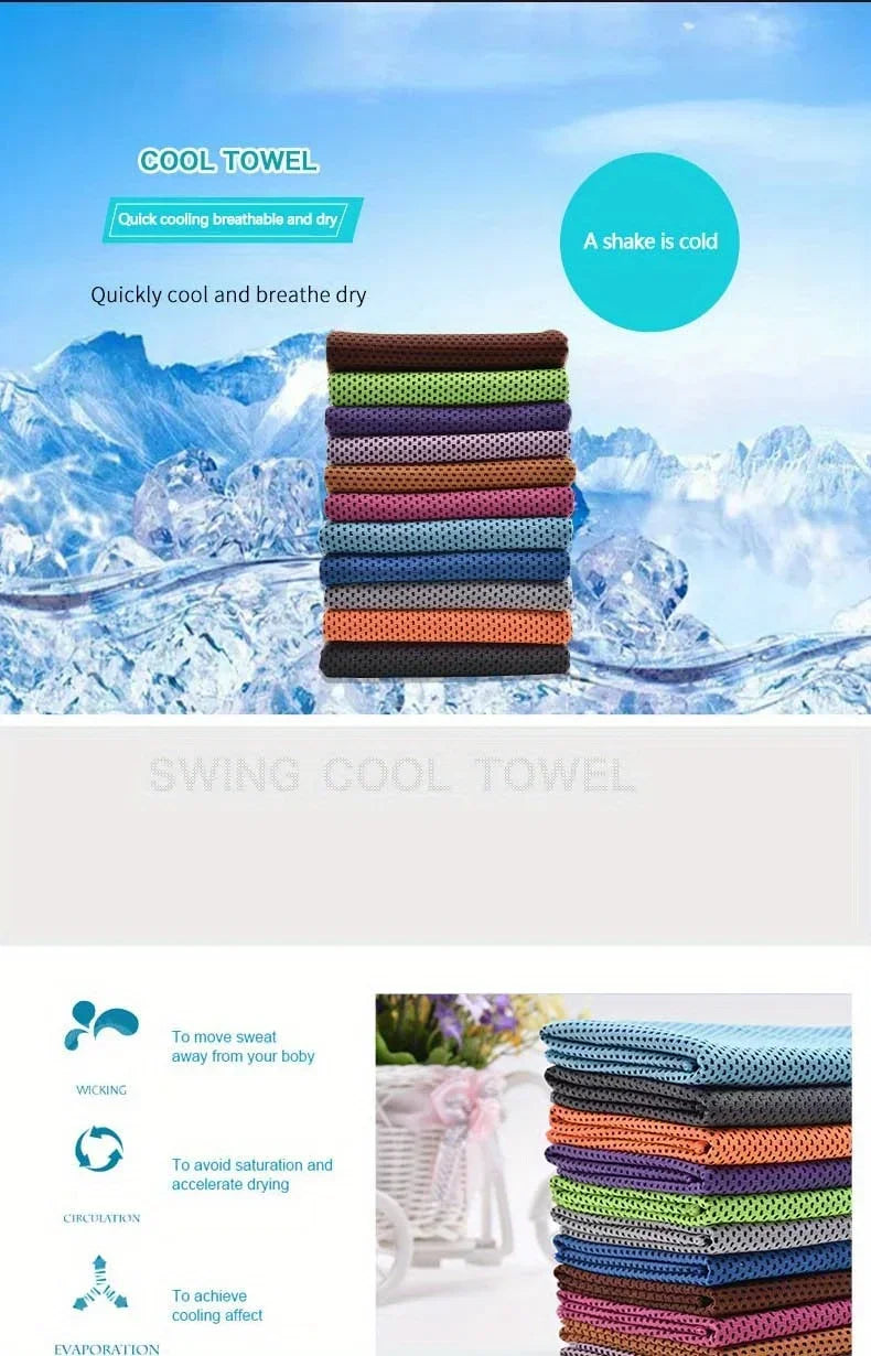 1-10pcs Cooling Towel Instant Relief Microfiber Cool Towels Chilling Neck Wrap Ice Cold Rags Sports Fitness Camping Hiking