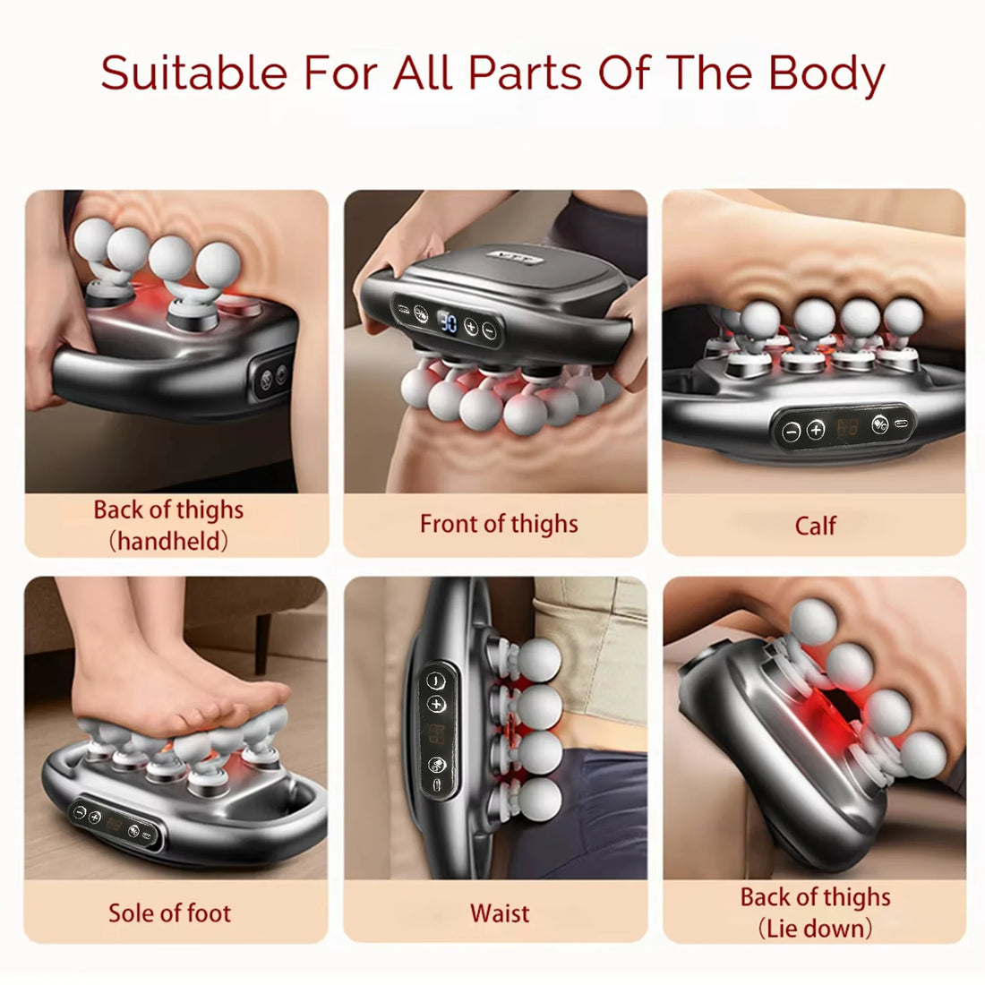 Massager Gun Set Deep Tissue Body Fitness Muscle Electric Relax Massager for Back Shoulders Legs Foot 16 Heads black