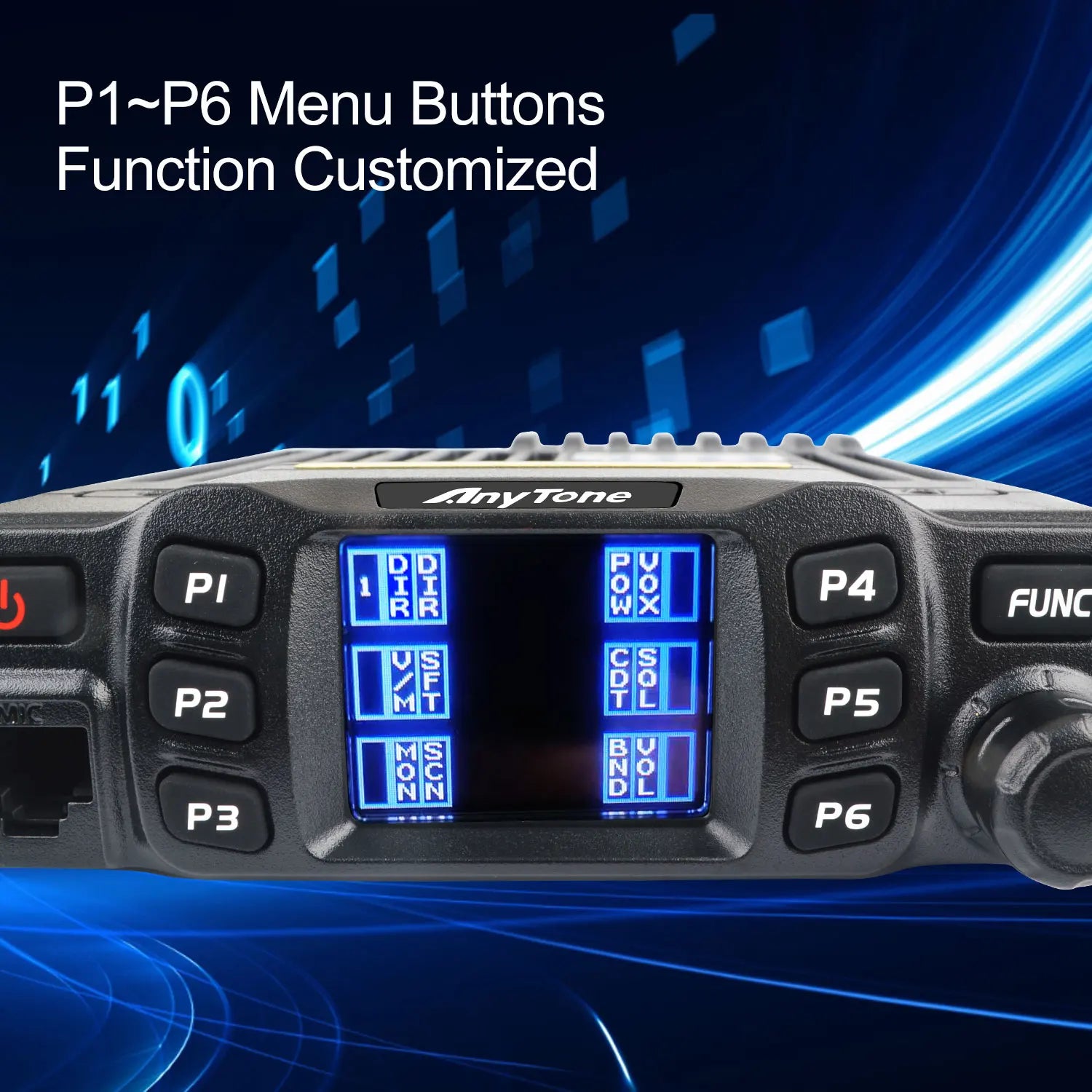 AnyTone Walkie Talkie GMRS AT-778UV AT-778UVII 136-174 & 400-490MHz 25W Dual Band VOX Analog Mobile Radio Color Display