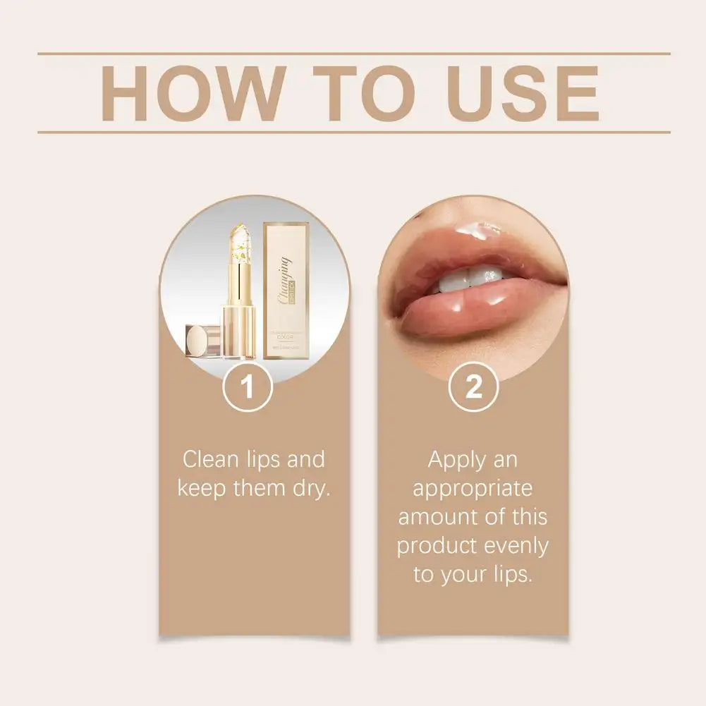 3.5g Transfer-Proof Color-Changing Lipstick Gold Leaf Discoloration Nourish Moisturize Water Light Softening Non-greasy Lip Blam