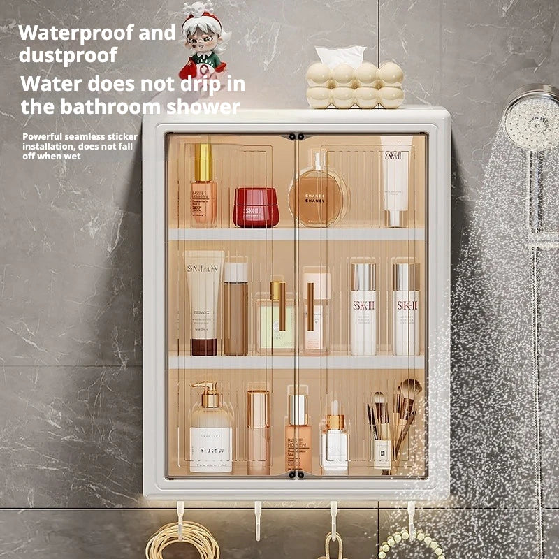 3 Tier Adhesive Wall Shelf No Drill, Waterproof Cosmetic Organiser