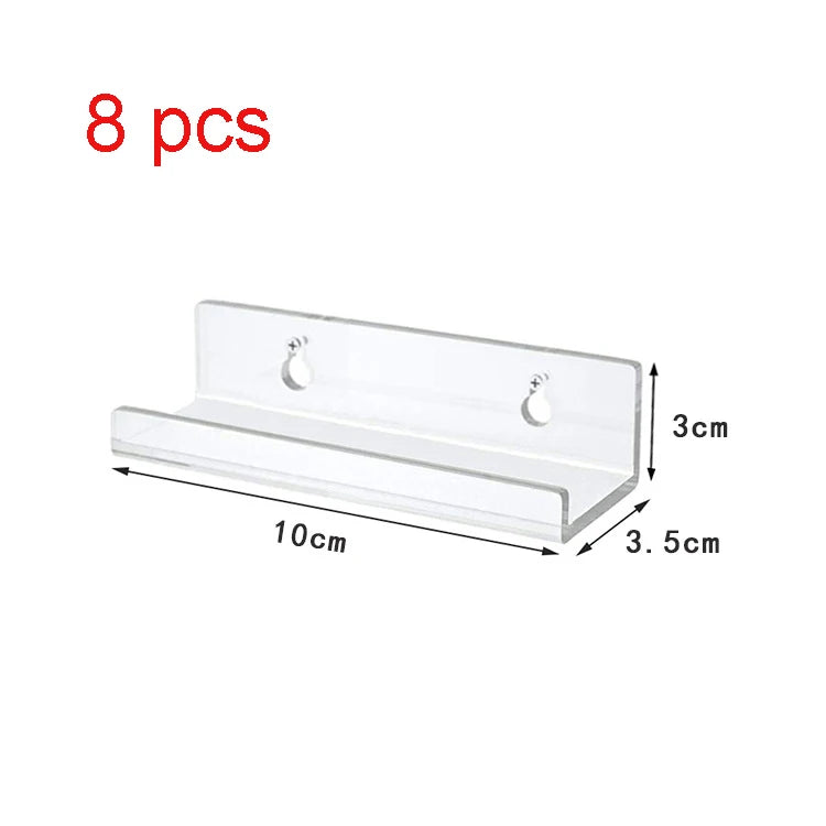 Acrylic Record Shelf for Wall Mounted Album Cover Display 4inch 8 pcs