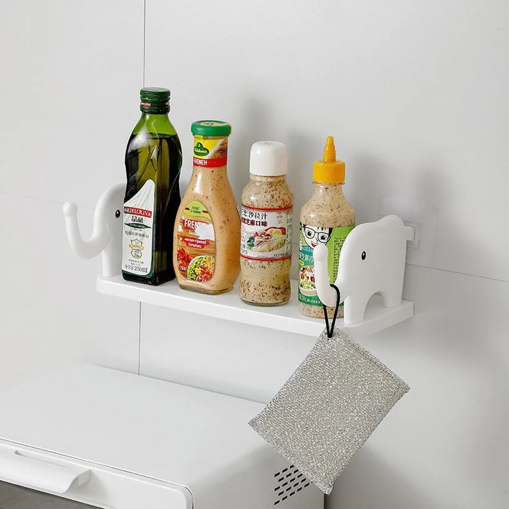 Elephant Wall Mounted Shelf for Bedside Accessory Storage