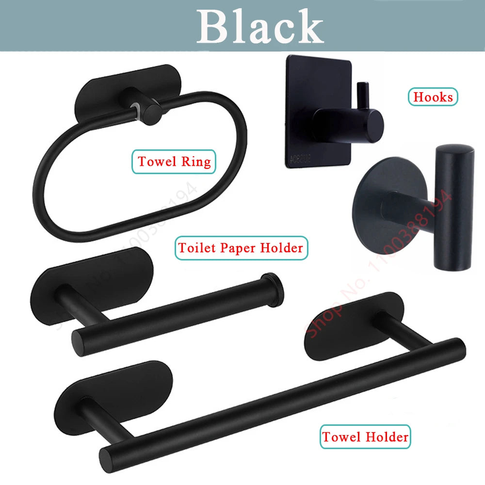 Stainless Steel Wall Mounted Toilet Roll Holder and Hooks