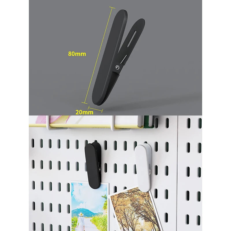No-Drill Clamp-On Standing Pegboard Storage Organizer, Desktop Rack with DIY Accessories, Office Desk Stationery Holder Black Clamps-2pcs
