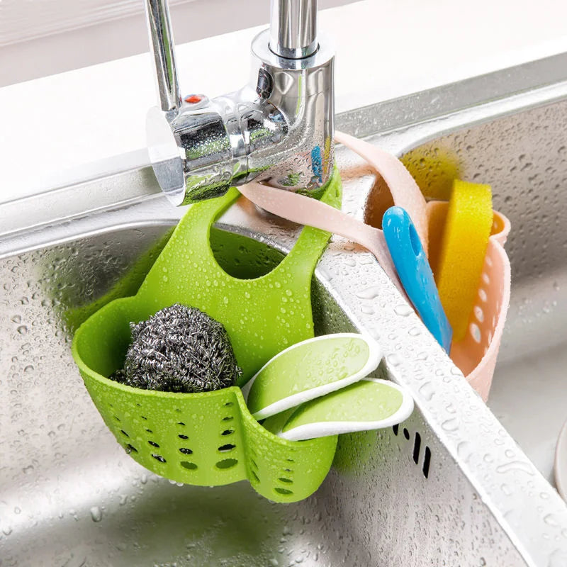 Silicone Hanging Sink Sponge Basket for Kitchen Storage